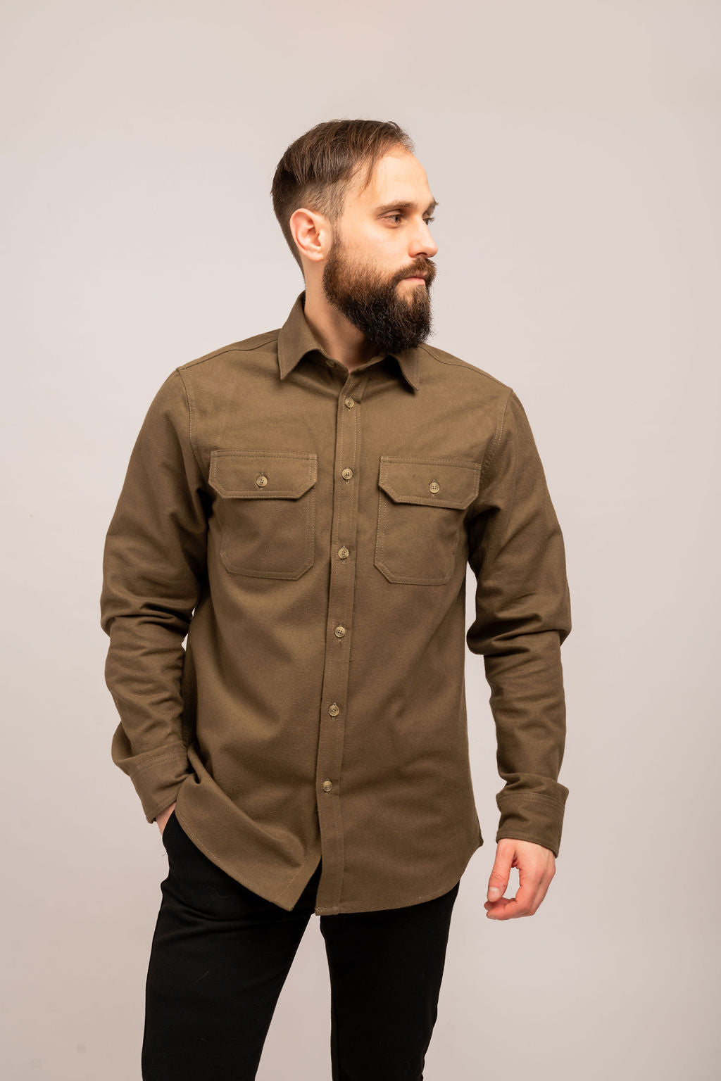 Flannel shirt Dark Olive